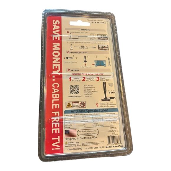 Magic Stick HDTV Antenna NIB MS-45Plus - Picture 2 of 2